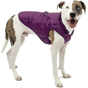 Kurgo Loft Hondenjas, te combineren met hondenharnas, waterdicht en reflecterend, ideaal voor de winter, maat M, grijs/paars