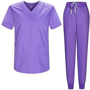 Misemiya - Uniformset unisex blouse - medisch uniform met bovendeel en broek 817-8316, Lila.