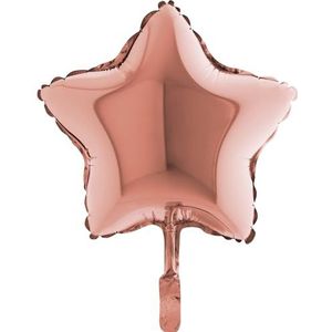 10 ballonnen Star Shape Foil Ballloon Mylar, 23 cm, 23 inch, roze-goud