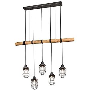 Trio Leuchten Forester hanglamp / hanglamp / 5 x E27 / metaal antiek nikkel / zwart 308100567