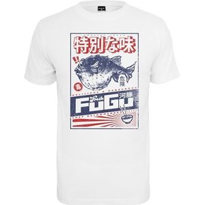 Mister Tee Fugu T-shirt heren print grafisch T-shirt streetwear wit S, Wit