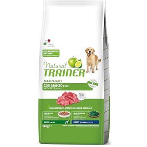 Natural Trainer Maxi hondenvoer voor volwassen honden met rundvlees, 12 kg