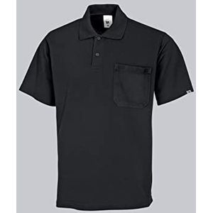 BP 1612-181-32-2XL Unisex Polo Shirt 1/2 Arm Polo kraag met Knoopsluiting 70 cm Stof Mix 220g / m² zwart 2XL