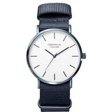 Orphelia Fashion heren analoog quartz horloge Ludus met nylon armband, Blauw/Wit, Riem