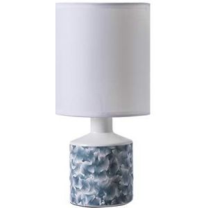Lussiol Lighting Gisele Nature Moirée Nachtlampje - Moderne lamp van keramiek - ø14 x H 29 cm - E14 40W Blauw, Beige Klein