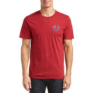 True Religion Buddha Logo T-shirt met korte mouwen voor heren, Robijn rood