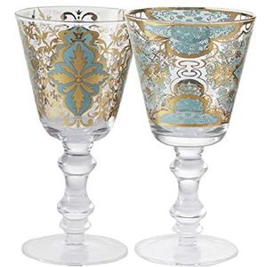 Livellara Milano Wijnglas 250 ml glas set van 2 speciale glazen voor rode wijn of witte wijn kleur zeewater collectie damast