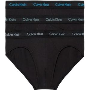 Calvin Klein Set van 3 katoenen stretch slips voor heren, Zwart (B- Vivid Bl, Arona, Sageb Grn Lgs)