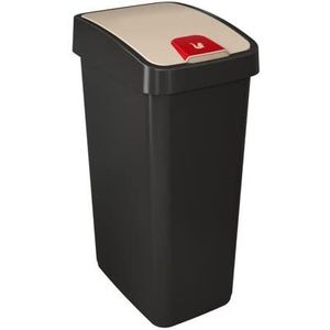 keeeper Premium Waste Bin met flip deksel, Soft Touch, 45 liter, magnetisch, grafietgrijs