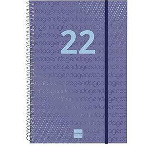 Finocam Espiral Year agenda januari 2022 - december 2022 (12 maanden), kantoor, E11, 165 x 242 mm, blauw