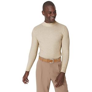 Trendyol Sweatshirt effen met hoge hals voor heren, ecru, XL, ECRU