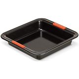 Le Creuset Bakvorm, vierkant, anti-aanbaklaag, 23 x 23 x 5 cm, zuurbestendig, van siliconen, antraciet/oranje, 94100929000000