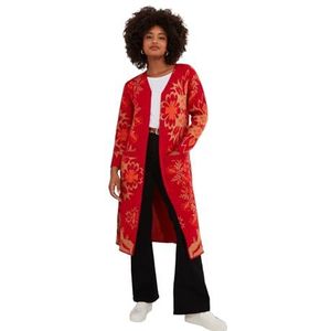 Joe Browns Relaxed Fit Longline Knitted Coatigan Damesvest (1 stuk), Oranje