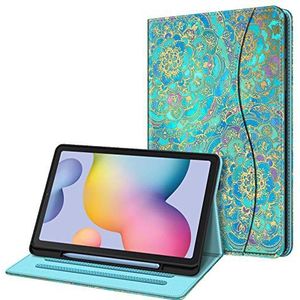 Fintie Case voor Samsung Galaxy Tab S6 Lite 10.4 Inch Tablet 2020 Release Model SM-P610 (Wi-Fi) SM-P615 (LTE) - Multi-Angle View Folio Stand Cover met Pocket, Jade