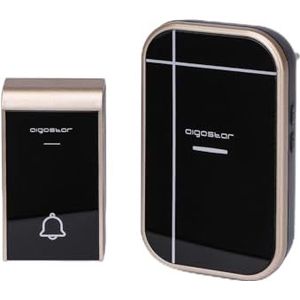 Stijlvolle draadloze deurbel in zwart en goud. Geniet van het comfort van een modern en functioneel design, elk huis. Eenvoudig te installeren en te gebruiken.