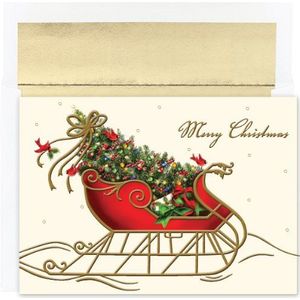 Masterpiece Studios Holiday Collection 16 kaarten / 16 enveloppen met aluminium voering, vakantieslee