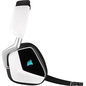 Corsair CA-9011202-EU VOID ELITE RGB Wireless Gaming Headset 7.1 Surround Sound 2,4 GHz Low Latency, 12 meter bereik, aanpasbare RGB verlichting met pc, PS4 compatibiliteit - wit