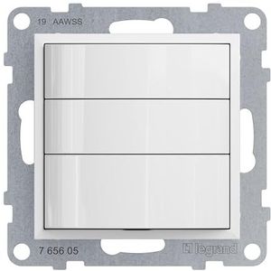 LEGRAND, Seano 765605 3-aderige bewegingsmelderinzet met deksel, detectiebereik 180°, met handmatige bediening, 600 W, 5-20 m, kleur: ultra wit, 765605