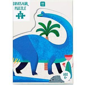 Talking Tables - Speelse en pedagogische activiteit voor binnenruimtes, puzzel en poster, brachiosaurier-vorm, blauw, 52 delen, kinderen | geïllustreerd, jurassische dinosaurus, verjaardag, kerstcadeau