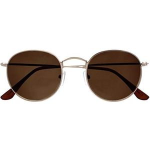 Opulize Sol Classique des années 60 Rétro Rond Mat Or Pointes Brun Foncé Hommes Femmes Lecteurs Soleil Lunettes De Lecture UV400 S94-9 +3,00