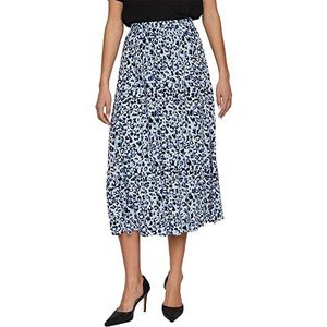 VILA Vipaya Hw Skirt/Su - Noos Platte rok voor dames, Kentucky Blue/Aop: Lika