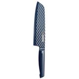 Blue Diamond Santoku mes met antiaanbaklaag, 18 cm, met etui, blauw