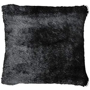 Gözze - Kussensloop voor binnen, kunstbont, elegante bontlook, nertsontwerp, 50 x 50 cm - zwart