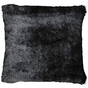 Gözze Kussensloop voor woonkamer kunstbont look elegante nerts patroon 50 x 50 cm - zwart