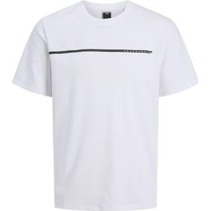 JACK & JONES Jcofusion Full Branding Tee Ss Cre Pls Jcofusion compleet merk T-shirt Ss Cre Pls heren (1 stuk), Wit.