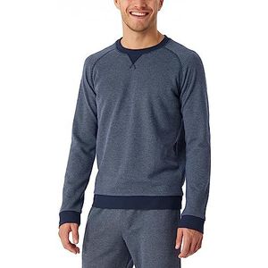 Schiesser Schlafshirt Lange arm ronde hals - Mix + Relax Pijama-top voor heren (1 stuk), Nachtblauw.