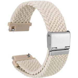 WOCCI | 20 mm horlogeband van gevlochten nylon voor dames en heren, verstelbaar, zilveren gesp (ster)