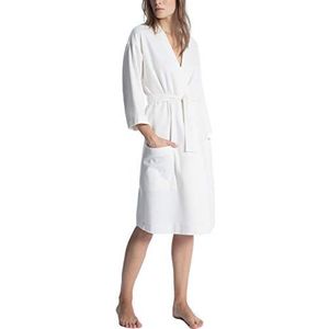 Calida Badstof badjas voor dames met ceintuur, Leisure White