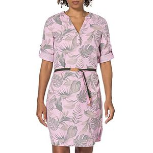 Timezone Bedrukte Tencel Dress vrijetijdsjurk voor dames, philo roze bladeren