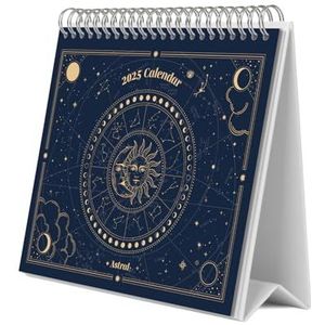 Grupo Erik: Astral tafelkalender 2025, astrologische kalender 2025, kantoor, 12 maanden, 18 x 20 cm, FSC®, sterrenbeeldkalender 2025, kalender 2025 meisjes