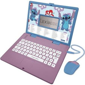 Lexibook JC598Di10 - Tweetalige leercomputer van Disney Stitch, Frans/Nederlands, speelgoed voor kinderen met 124 activiteiten om te leren, plezier te hebben en piano te spelen, blauw