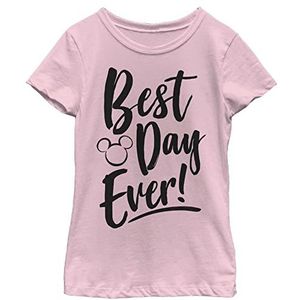 Disney Disney Characters Best Day Girl's Solid Crew T-shirt voor meisjes, lichtroze, XS US, lichtroze, XS, Lichtroze