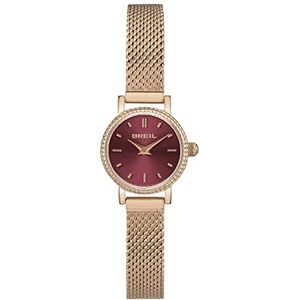 Breil Collectie Darling horloge met slechts uurwerk - 2 uur kwarts en ritssluiting voor dames, Robijngoud, Armband