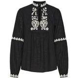VMRITAH LS TOP WVN GA, Noir/Détails : brodée de bouleau, S