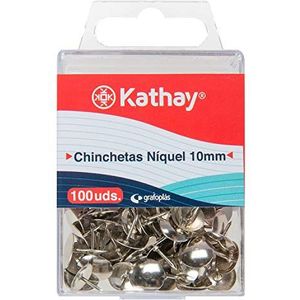 Kathay 86400480 punaises, vernikkeld, 10 mm, zilverkleurig, 100 stuks