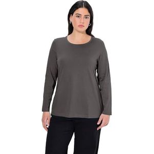 Ulla Popken T-shirt met lange mouwen voor dames, Grafiet grijs