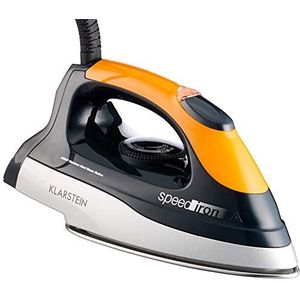 Klarstein Speed Iron strijkijzer (stoomstrijkijzer met 2400 W, 1,7 l, verticale stoomstraal, stoomdruk: 3,5 bar, 90 g/min, kalkcartridge) - oranje en zwart