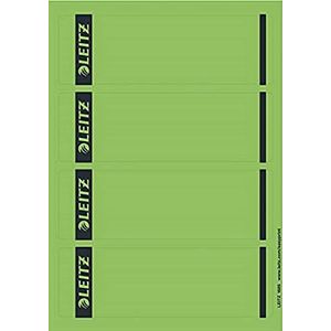 Leitz Printbare etiketten voor mappen met hefboomdeksel, groot, kort, groen, 61,5 x 192 mm, papier, 16852055, 100 etiketten