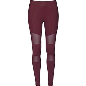 URBAN CLASSICS Tech Mesh Leggings voor dames, transparante mesh-inzetstukken op de benen, elastisch en flexibel materiaal, normale taille, meerdere kleuren, maten: XS - 5XL, Bruin