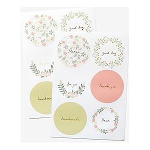 Dailylike Étiquettes papier adhésives rondes citrus fleur motifs assortis 10,8 x 15,5 cm. 2 feuilles