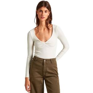 Pepe Jeans Huala T-shirt voor dames, Wit (Moss White)