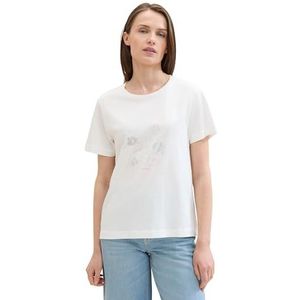 TOM TAILOR 1040544 Dames T-shirt (1 stuk), 10320 - zacht transparant wit