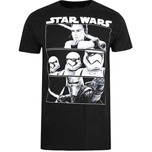 Star Wars Trio Panels T-shirt voor heren, zwart.