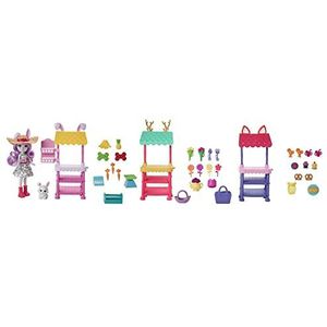 Enchantimals, HHC17 Boerenmarkt Set met 1 Becker konijnenpop, 1 ramkonijn en vele decoraties en accessoires, speelgoed voor kinderen, vanaf 4 jaar, HHC17