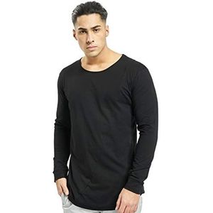 Urban Classics Shaped Fashion T-shirt met lange mouwen voor heren (1 stuk), Zwart (schwarz)