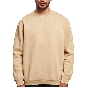 Urban Classics Heren sweatshirt met dikke badstof ronde kraag, effen beige